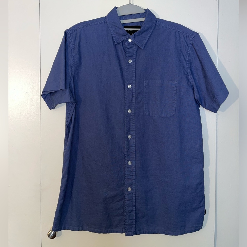 Men’s Brixton Button-Up Shirt Blue Small